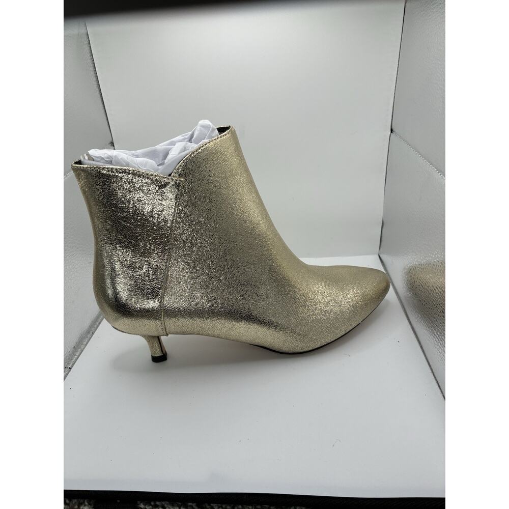 XOXO Kyrie Womens Size 8 Platino Glitter Kitten Heel Ankle Bootie With Box Boots